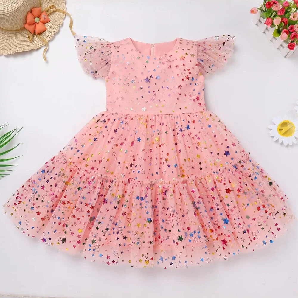 7th 8th Birthday Girl Outfit Dress Girl Toddler Boho Princess Party Dress 3-4Y